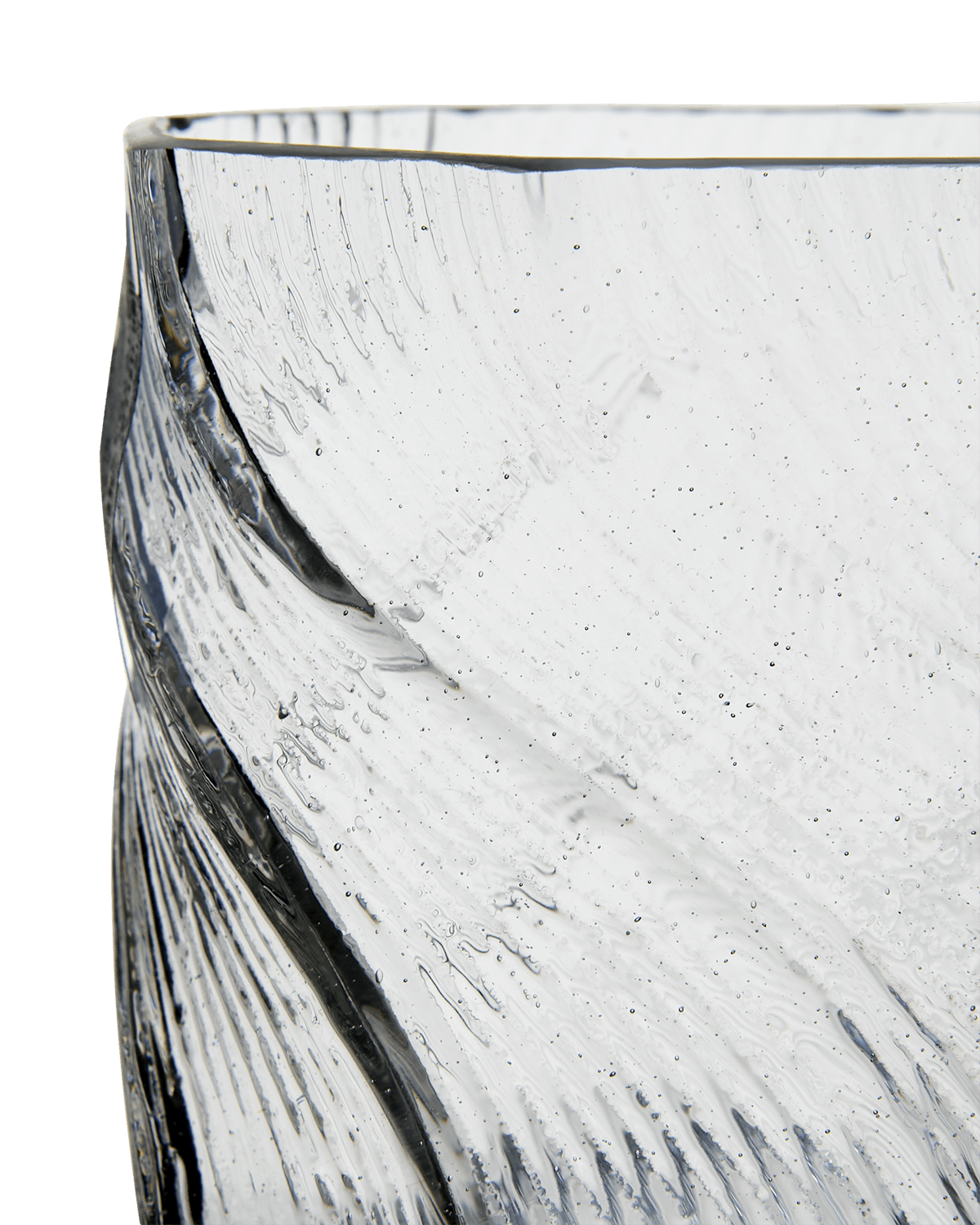 Photophore Twist 14x14 cm en verre transparent - Koddel.com