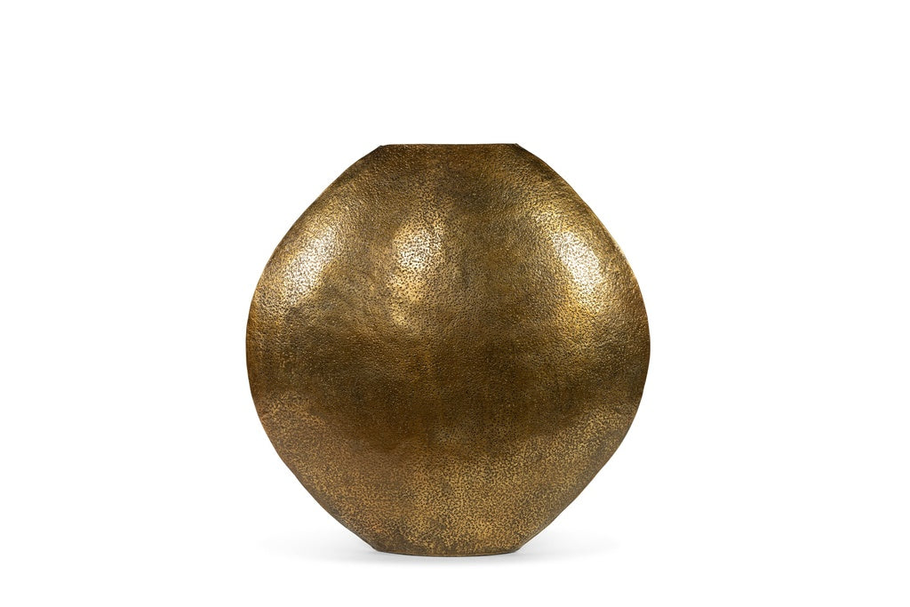 Duo vases sculptural Big Circle – Doré vieilli