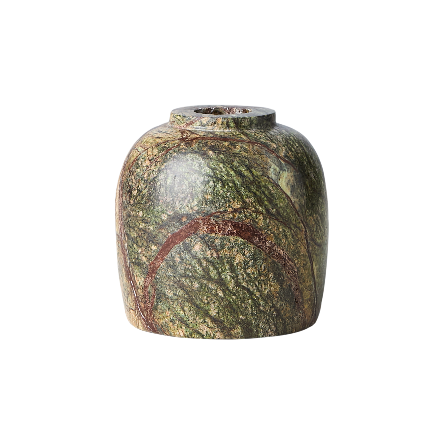 Dual – Bougeoir réversible en marbre vert forêt - Lot de 3 pièces