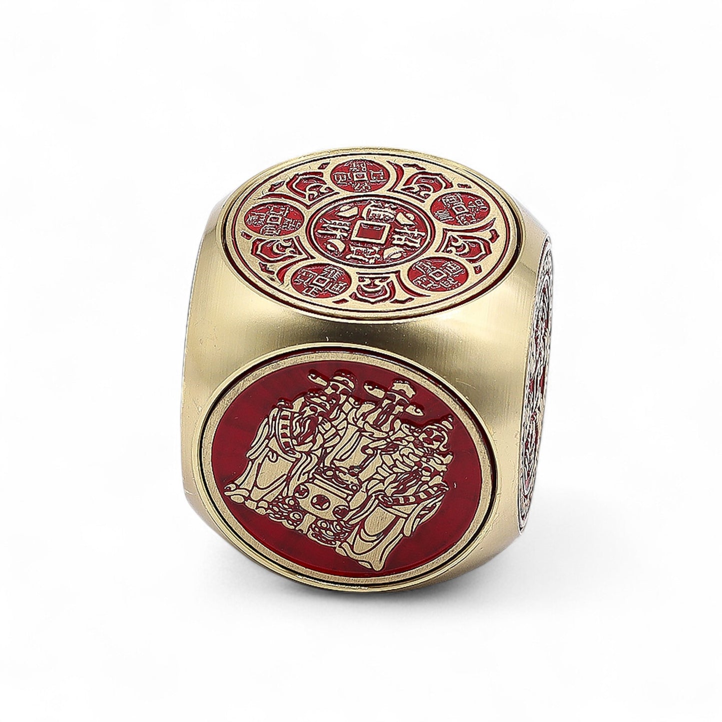 Cube de prospérité Feng Shui - Rouge & Laiton