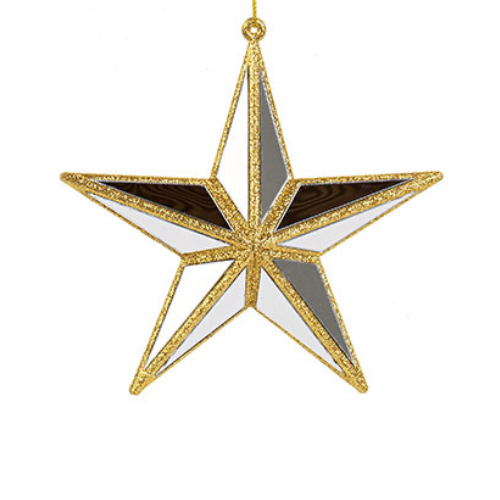 Étoiles miroir dorées – Lot de 3 décorations festives