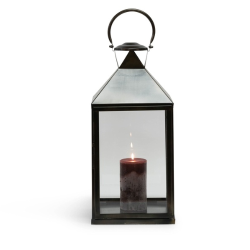 Grande lanterne en acier finition bronze – Intérieur & extérieur - H65 cm