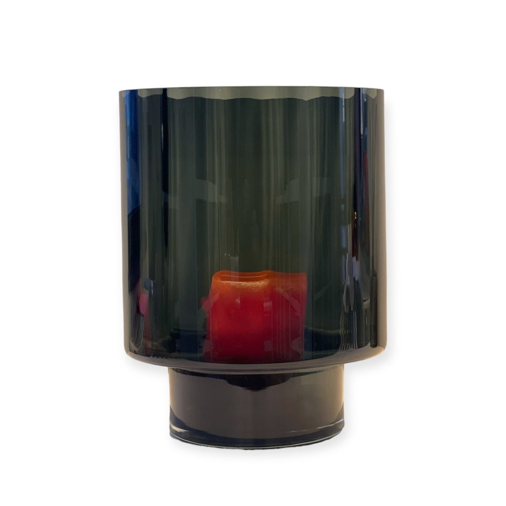 Grand photophore en verre fumé - couleur noir