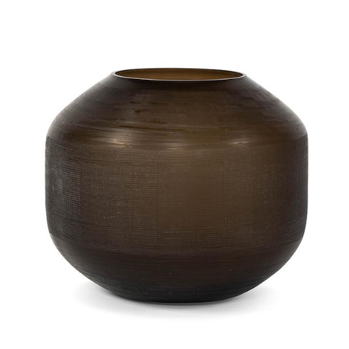 Vase sculpté en verre fumé, grand Modèle