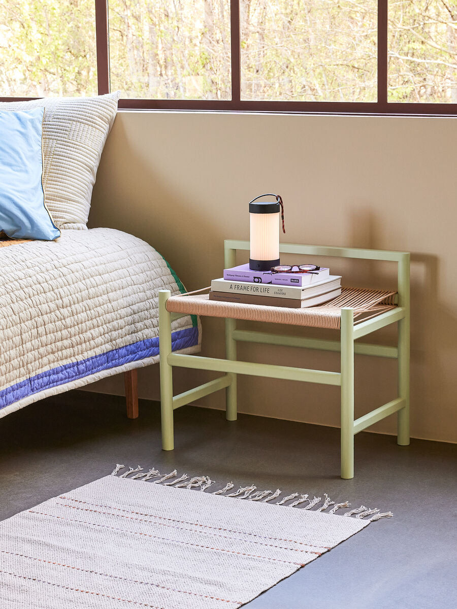 HERITAGE oak wood & braided rope bench