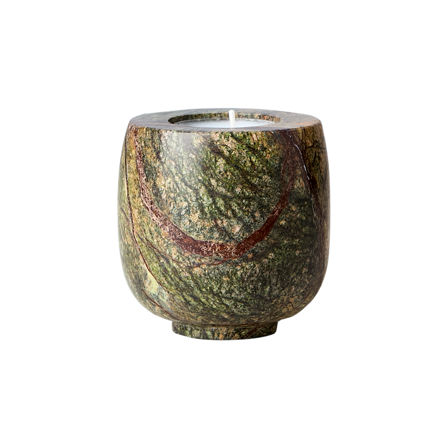 Dual – Bougeoir réversible en marbre vert forêt - Lot de 3 pièces