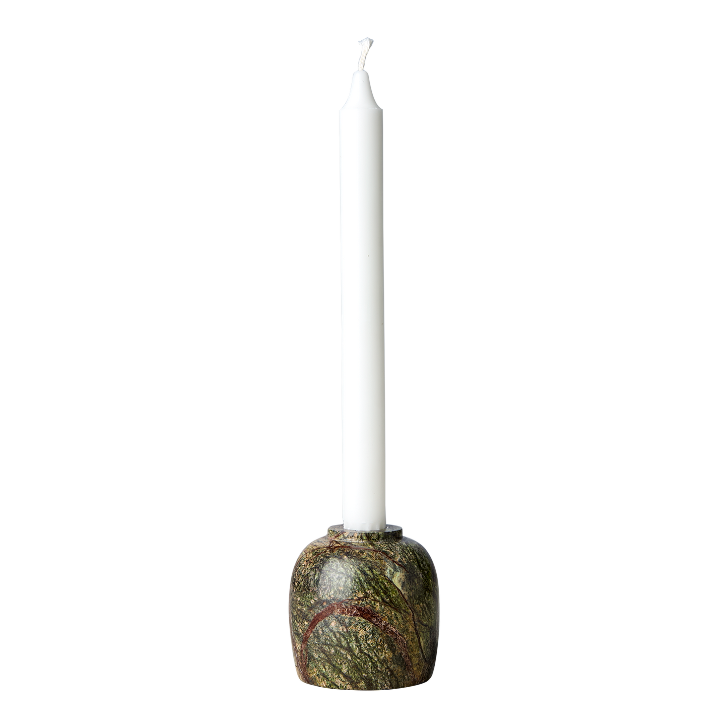 Dual – Bougeoir réversible en marbre vert forêt - Lot de 3 pièces