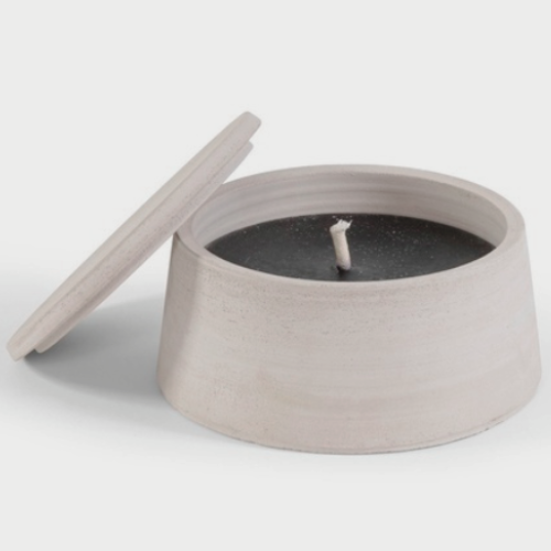 Bougie parfumée d'extérieur - Pot en terre cuite grise avec couvercle