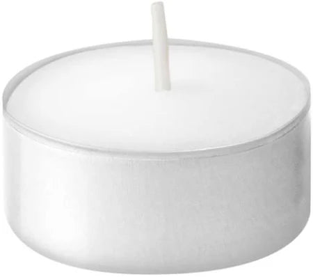 Bougies chauffe-plat 8h – Lot de 75 – Fabrication belge – Blanc ou noir – Mèche coton