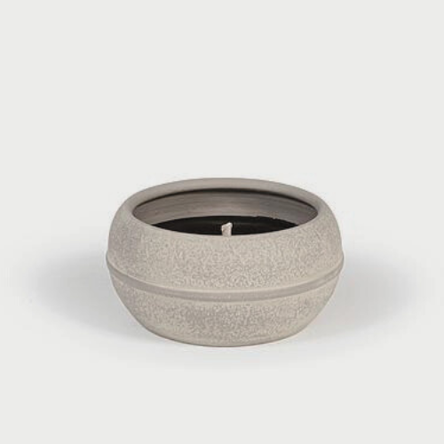 Bougie d'extérieur - Cire noir dans bol en terre cuite - Ø 24 CM