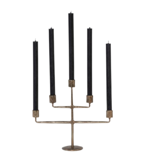 Chandelier scandinave en laiton 5 branches