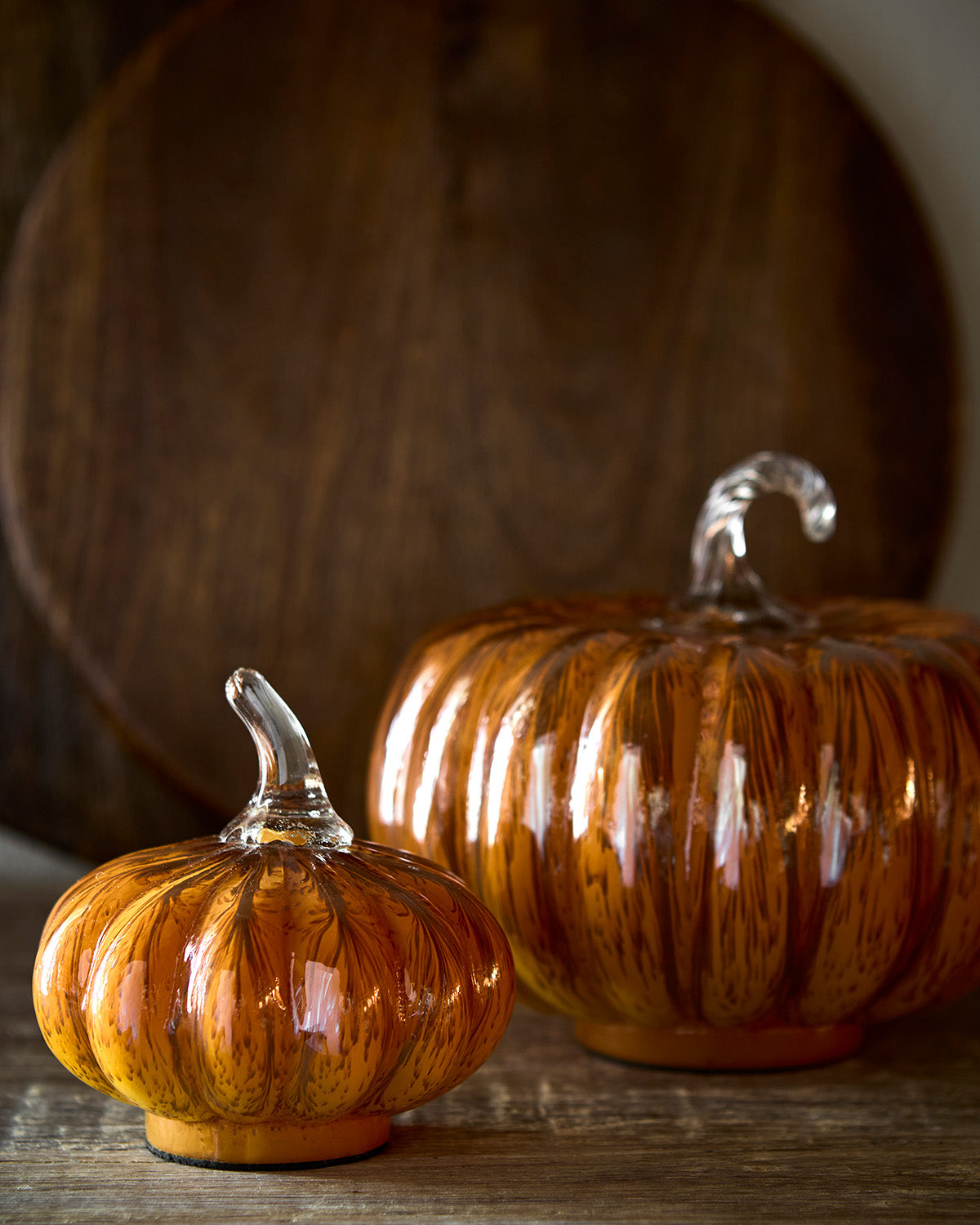 Duo de citrouilles en verre soufflé - Édition éphémère
