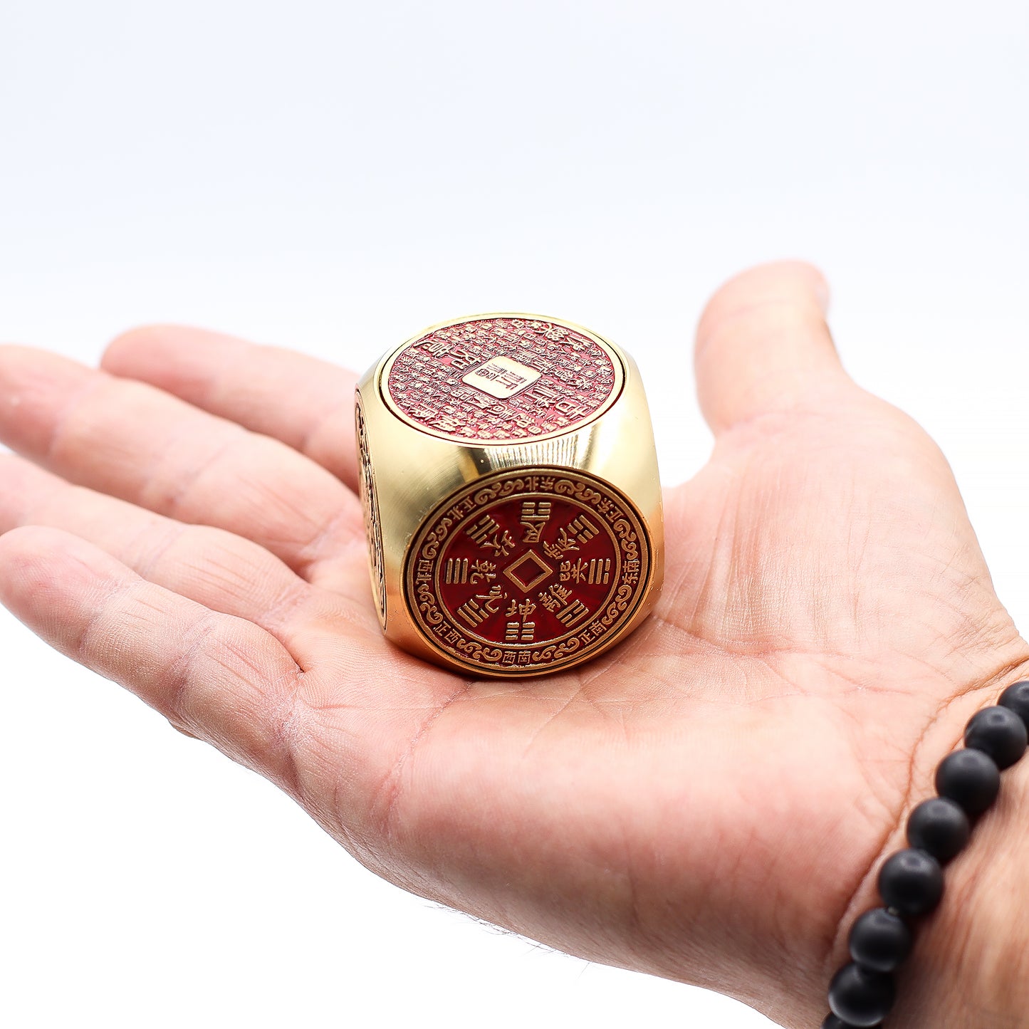 Cube de prospérité Feng Shui - Rouge & Laiton
