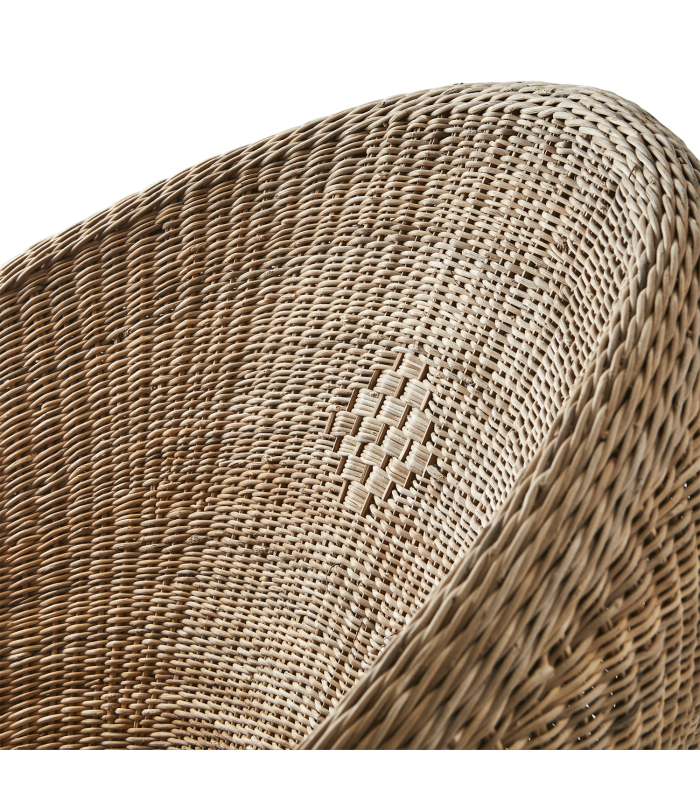 Chaise artisanale en rotin naturel & gommier bleu