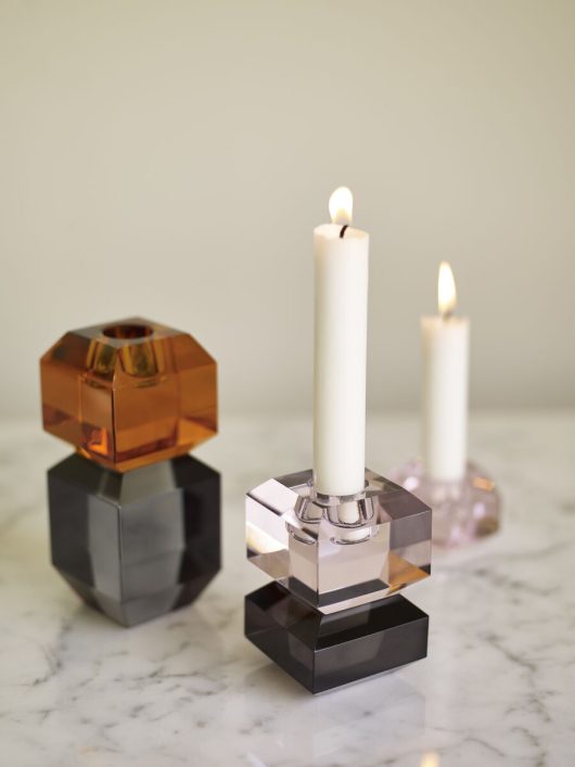 Bougeoir en verre bicolore - Gem