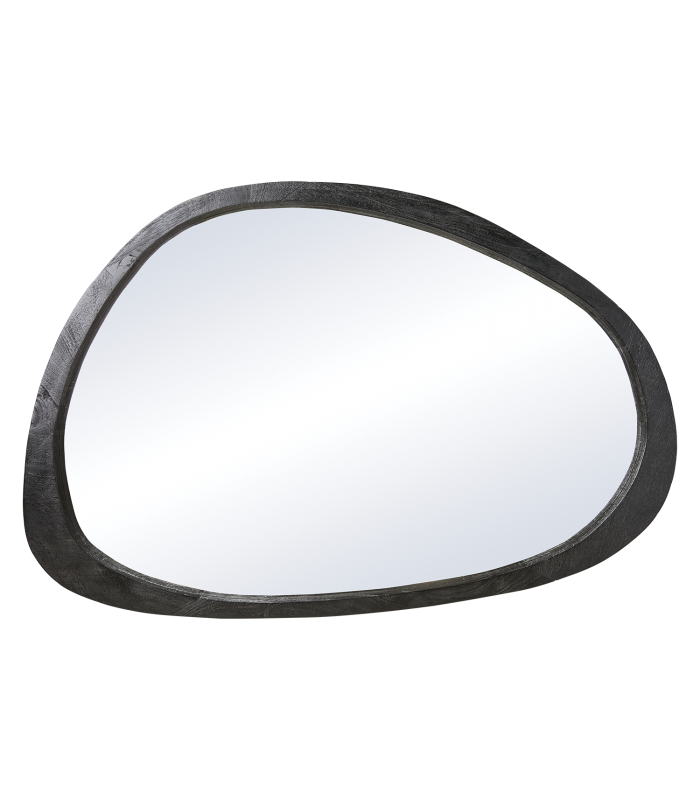 Grand miroir bois de manguier noir H80 cm