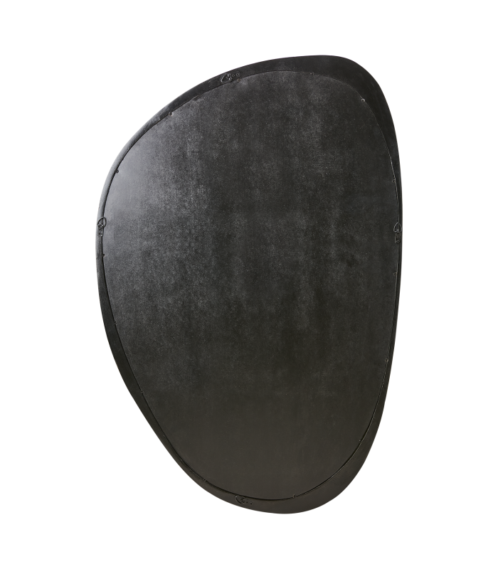 Grand miroir bois de manguier noir H80 cm