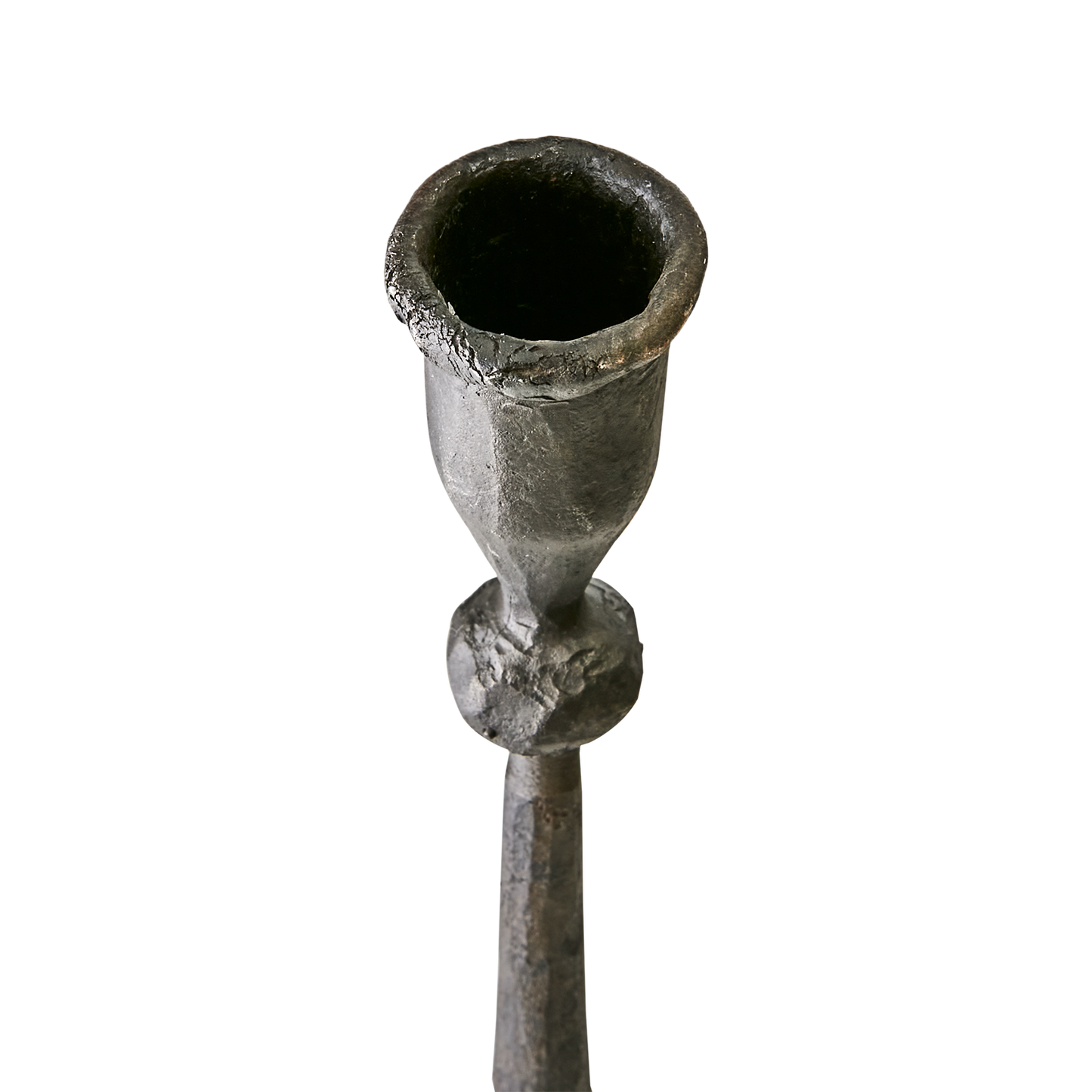 Grand bougeoir artisanal en métal noir H85 cm - Kheos