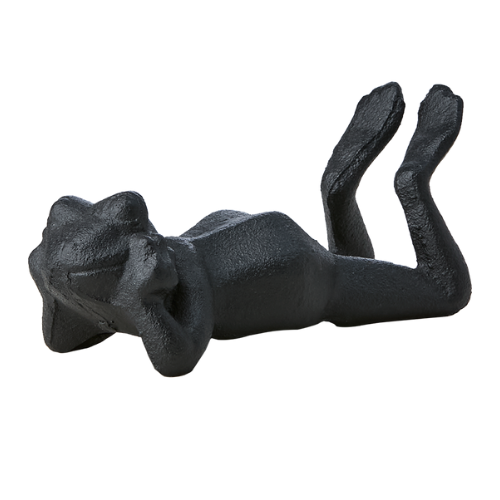 Black cast iron elongated frog - Rana II