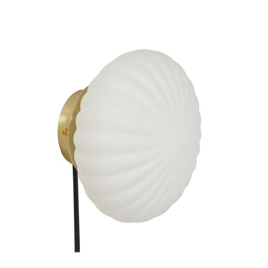 Kumu - Applique murale verre blanc & laiton