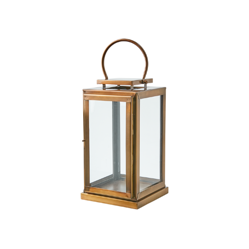 Lanterne chromée couleur laiton H38 cm