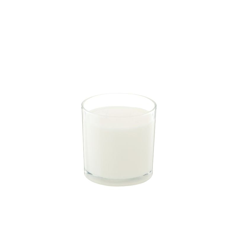 Lot de 24 bougies non parfumées dans un verre transparent - Couleur ivoire