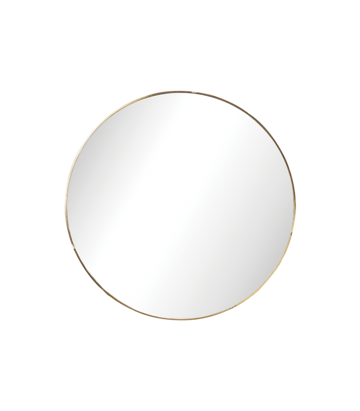 Miroir rond en laiton 60 cm