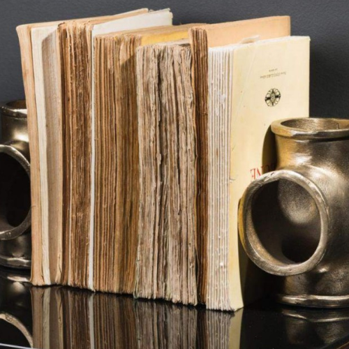 Serre-livres Croix en laiton – Paire en fonte d’aluminium
