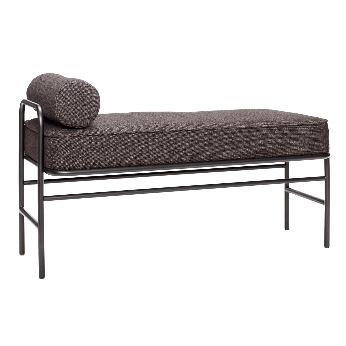 Banc Pipe Noir – Métal et tissu, design contemporain