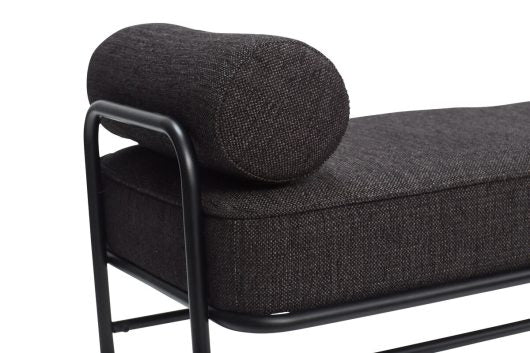 Banc Pipe Noir – Métal et tissu, design contemporain