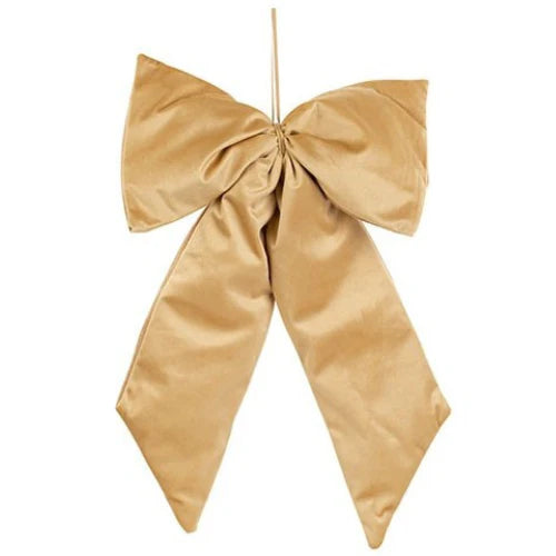 Grand Nœud Déco "Velvet" – Velours doré camel (H50 x L30 cm)