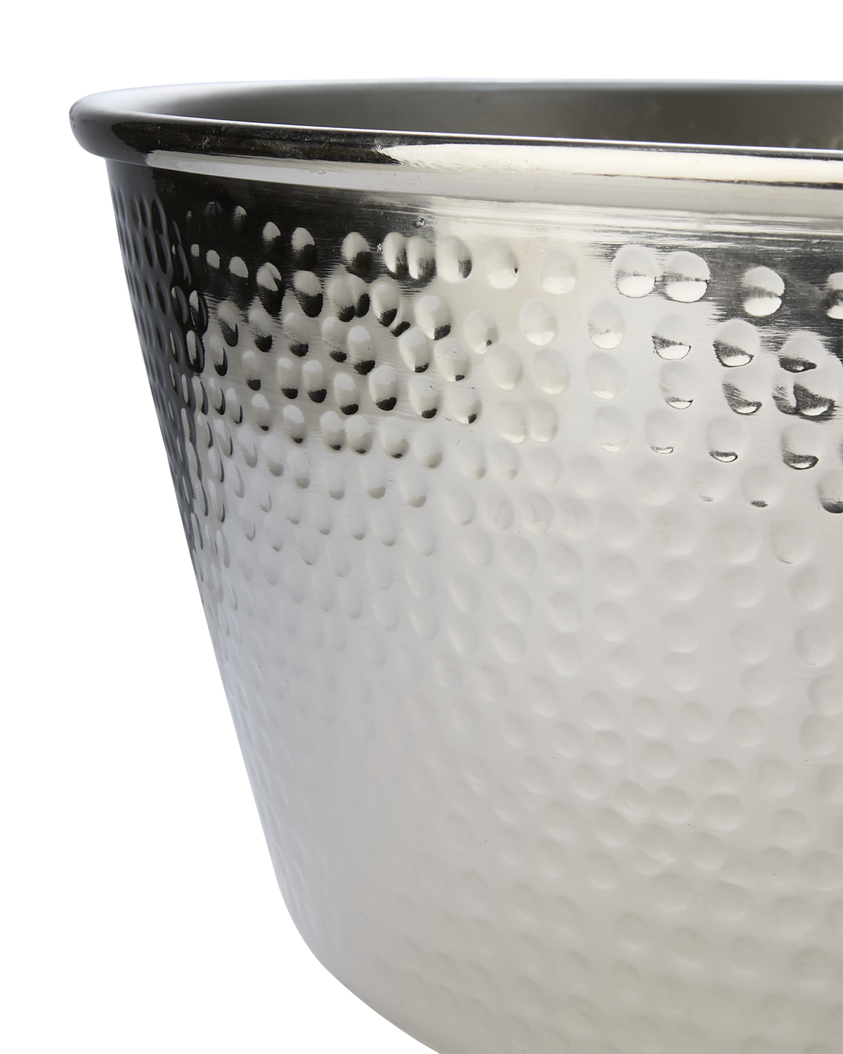 Seau à champagne en aluminium martelé – Finition argentée