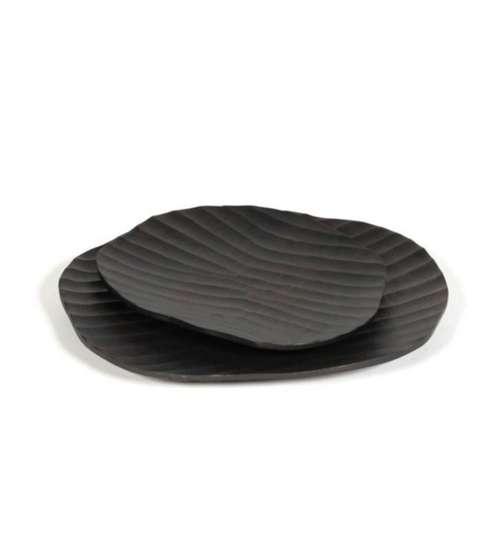 Plateaux métal et laiton noir ONYX
