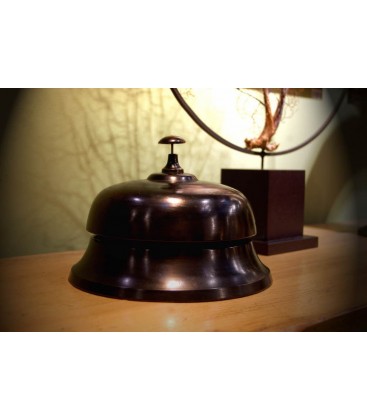 XL hotel bell with black-brown patina - Luxury