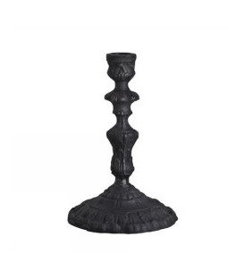 Europe black metal candle holder - Height 19.5 cm