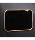 Rectangular mirror with lizard brass frame