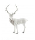 Cerf blanc debout H32 cm - déco de noel