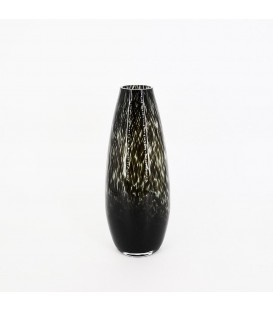 Leopard patterned glass vase