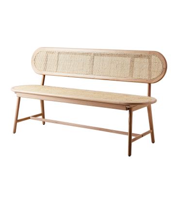 Banc vintage cannage naturel