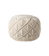 Pouf rond en coton macramé H35 cm - déhoussable