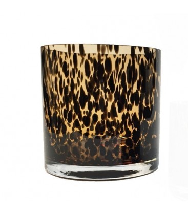 LEO AMBRE glass tealight holder