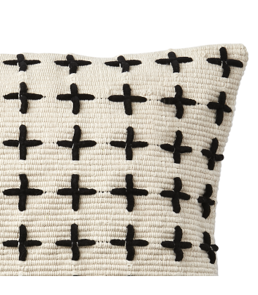 Housse de coussin noir et blanc