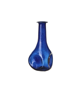 PETIT VASE EN VERRE TORDU - BLEU (X3pc) - STYLE CAPE COD