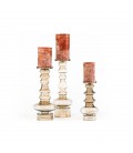 Set of 3 Transparent Glass Candle Holders