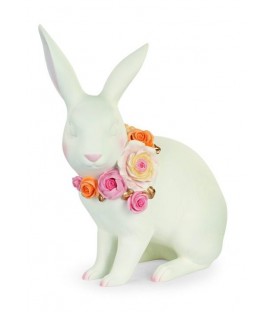 White rabbit with flower detail - Easter character