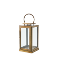 Brass-colored chrome lantern H38 cm