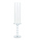 Glass candle holder with tube H49.5 cm