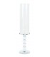 Glass candle holder with tube H49.5 cm