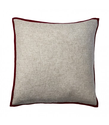 Housse de coussin nature et rouge 50x50 cm