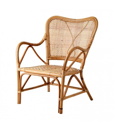 Rattan and bamboo armchair